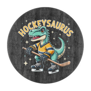 Hockeysaurus Ice Hockey Dinosaur Lovers Cutting Board