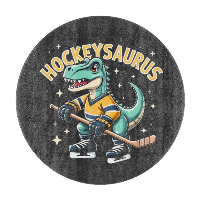 Hockeysaurus Ice Hockey Dinosaur Lovers  Cutting Board (Front)