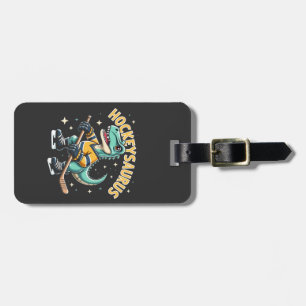 Hockeysaurus Ice Hockey Dinosaur Lovers  Luggage Tag