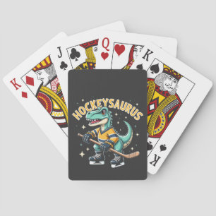 Hockeysaurus Ice Hockey Dinosaur Lovers  Playing Cards