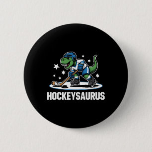Hockeysaurus T-rex Hockey Dinosaur _1 6 Cm Round Badge