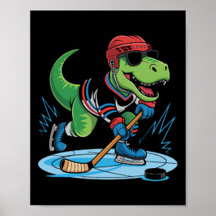 Hockeysaurus T-rex Hockey Dinosaur Poster