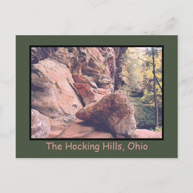 "HOCKING HILLS AREA  IN S.E. OHIO" POSTCARD (Front)