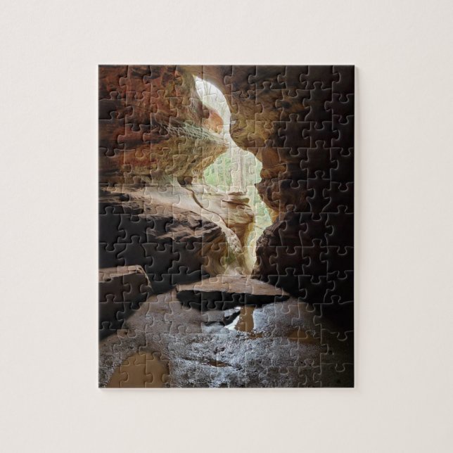 Hocking Hills Ohio Iconic Cave Jigsaw Puzzle (Vertical)