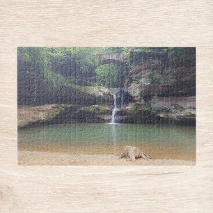 Hocking Hills on Old Man's Cave Trail Upper Falls Jigsaw Puzzle