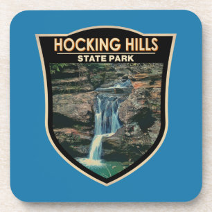 Hocking Hills State Park Ohio Art Coaster