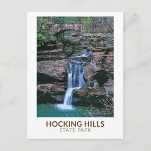 Hocking Hills State Park Ohio Art Postcard