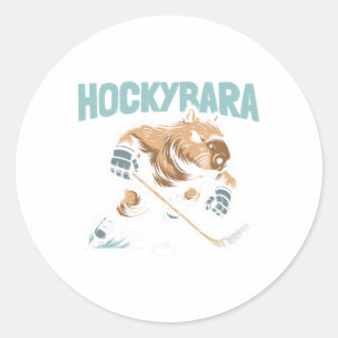 Hockyra Player - Team Ice Hockey Capyra Classic Round Sticker