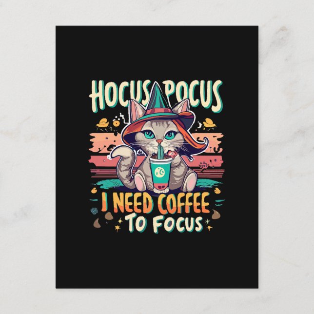 Hocus Focus - I need coffee to focus Enclosure Card (Front)