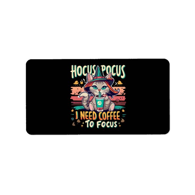 Hocus Focus - I need coffee to focus Label (Front)