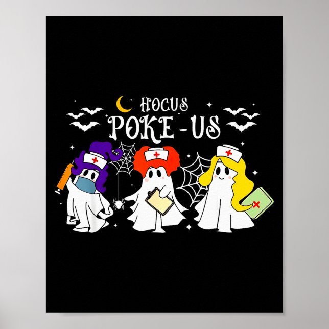 Hocus Ke-us Witch Nurse Halloween Medical Lab Tech Poster (Front)