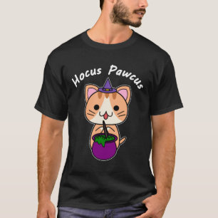 Hocus Pawcus - Ginger Tabby Cat - White Writing T-Shirt