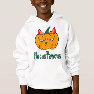Hocus pawcus Halloween pumpkin ginger cat magic