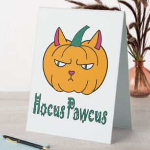 Hocus pawcus Halloween pumpkin ginger cat magic