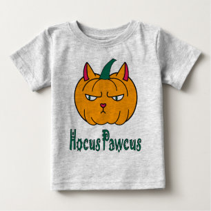 Hocus pawcus Halloween pumpkin ginger cat magic Baby T-Shirt