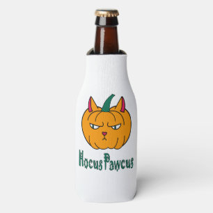 Hocus pawcus Halloween pumpkin ginger cat magic Bottle Cooler