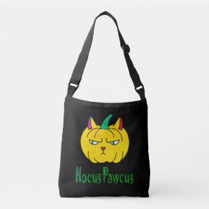 Hocus pawcus Halloween pumpkin ginger cat magic Crossbody Bag