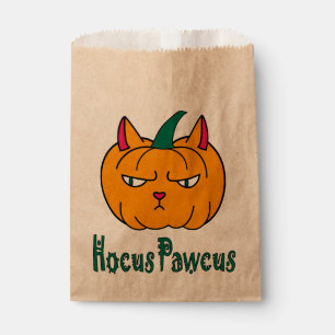 Hocus pawcus Halloween pumpkin ginger cat magic Favour Bag