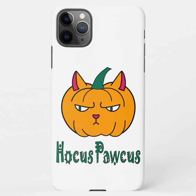 Hocus pawcus Halloween pumpkin ginger cat magic iPhone Case (Back)