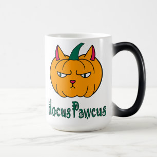 Hocus pawcus Halloween pumpkin ginger cat magic Magic Mug