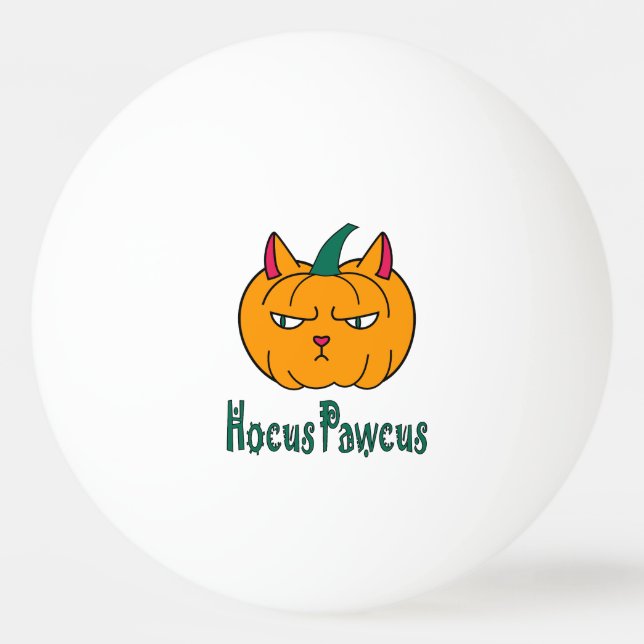 Hocus pawcus Halloween pumpkin ginger cat magic Ping Pong Ball (Front)