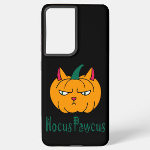 Hocus pawcus Halloween pumpkin ginger cat magic Samsung Galaxy Case
