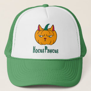 Hocus pawcus Halloween pumpkin ginger cat magic Trucker Hat