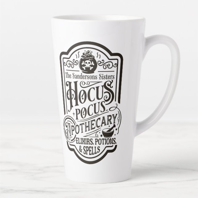 Hocus Pocus Apothecary Elixirs, Potions and Spells Latte Mug (Right)