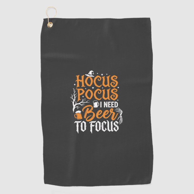 Hocus Pocus Beer Halloween Design_1 Golf Towel (Front)