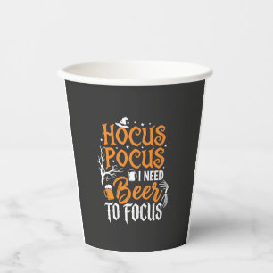 Hocus Pocus Beer Halloween Design_1 Paper Cups