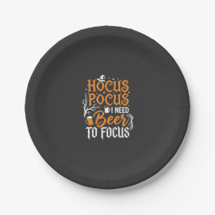 Hocus Pocus Beer Halloween Design_1 Paper Plate