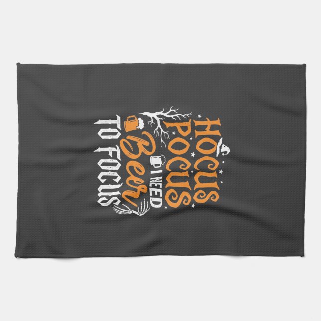 Hocus Pocus Beer Halloween Design_1 Tea Towel (Horizontal)
