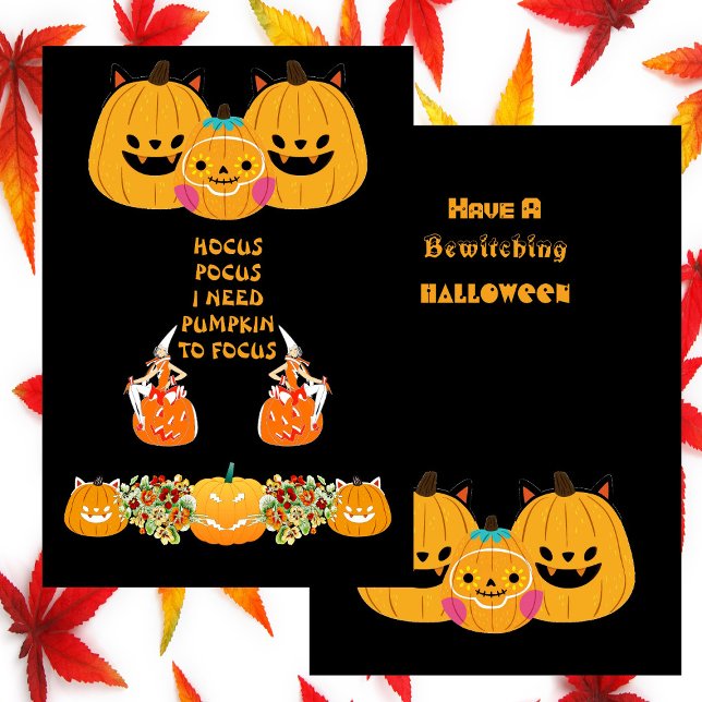 Hocus Pocus Bewitching Halloween Pumpkins Spooky  Card (Hocus Pocus Bewitching Halloween Pumpkins Spooky Card)