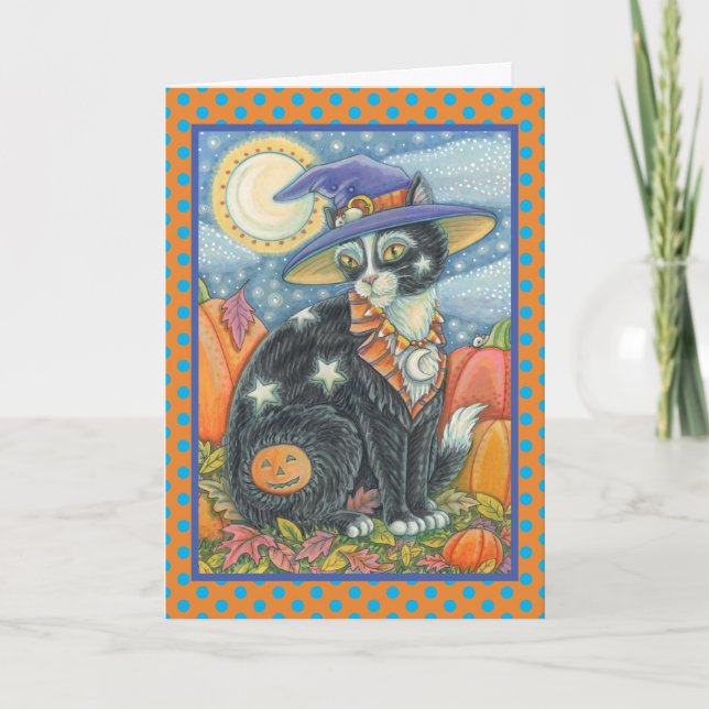 HOCUS POCUS BLACK CAT HALLOWEEN GREETING CARD Vers (Front)