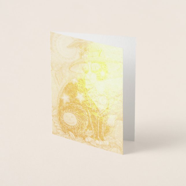 HOCUS POCUS BLACK CAT WITCH, MOUSE HALLOWEEN Blank Foil Card (Front)