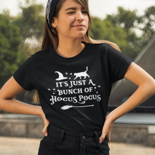 Hocus Pocus Black Cat Witch Womens Halloween T-Shirt