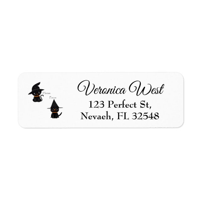 Hocus Pocus Black Cats Return Address Label (Front)