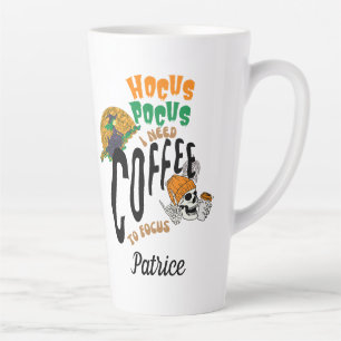 HOCUS POCUS COFFEE TIME HALLOWEEN SKELETON WITCH  LATTE MUG