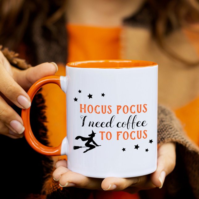 Hocus Pocus Coffee To Focus Orange Halloween Mug (Creator Uploaded)