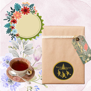 Hocus Pocus Golden Witches on Broom Spooky Scary  Classic Round Sticker