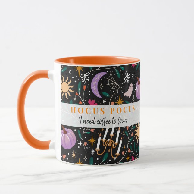 Hocus Pocus Halloween Coffee Funny Cute Spooky  Mug (Left)