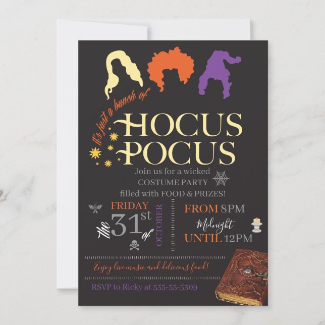 Hocus Pocus Halloween Party Invitation (Front)