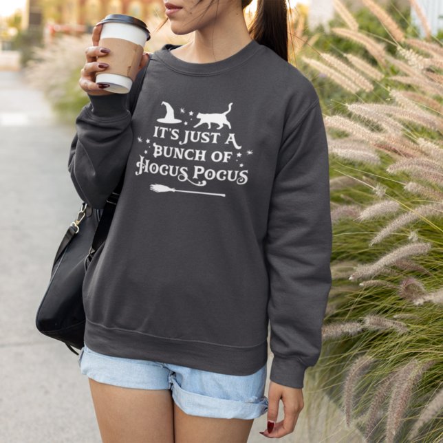 Hocus Pocus Halloween Quote Women's Dark Grey Sweatshirt (Creator Uploaded)