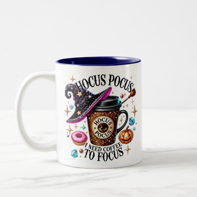Hocus Pocus Halloween Two-Tone Coffee Mug (Left)