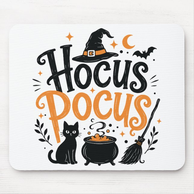 Hocus Pocus Halloween Witch Mouse Pad (Front)