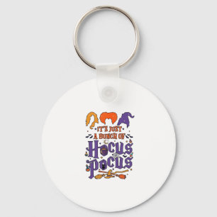 Hocus Pocus Halloween Witches Cauldron Broom Cat M Key Ring