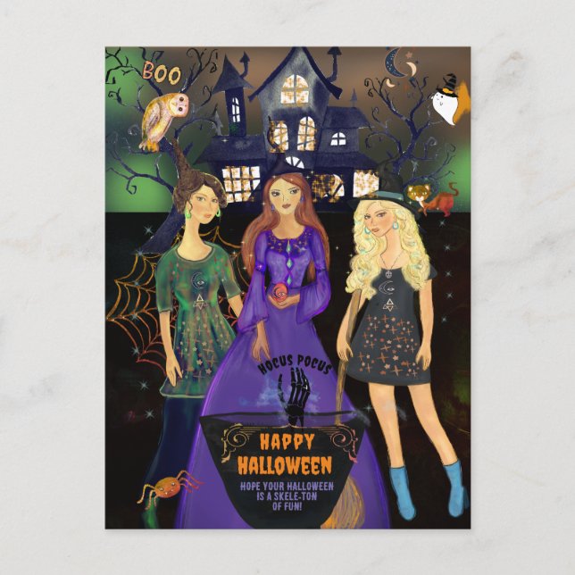 HOCUS POCUS HALLOWEEN WITCHES  POSTCARD (Front)