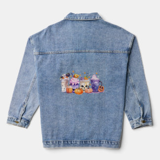 Hocus Pocus I need Coffee To Focus Funny Halloween Denim Jacket