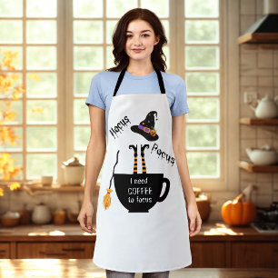 Hocus Pocus I Need Coffee to Focus Halloween Apron