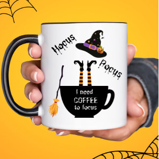 Hocus Pocus I Need Coffee to Focus Halloween Mug